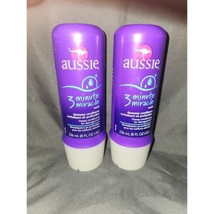 Lot of (2) Aussie 3‎ Minute Miracle Moist Deep Conditioner Paraben Free 8 Oz